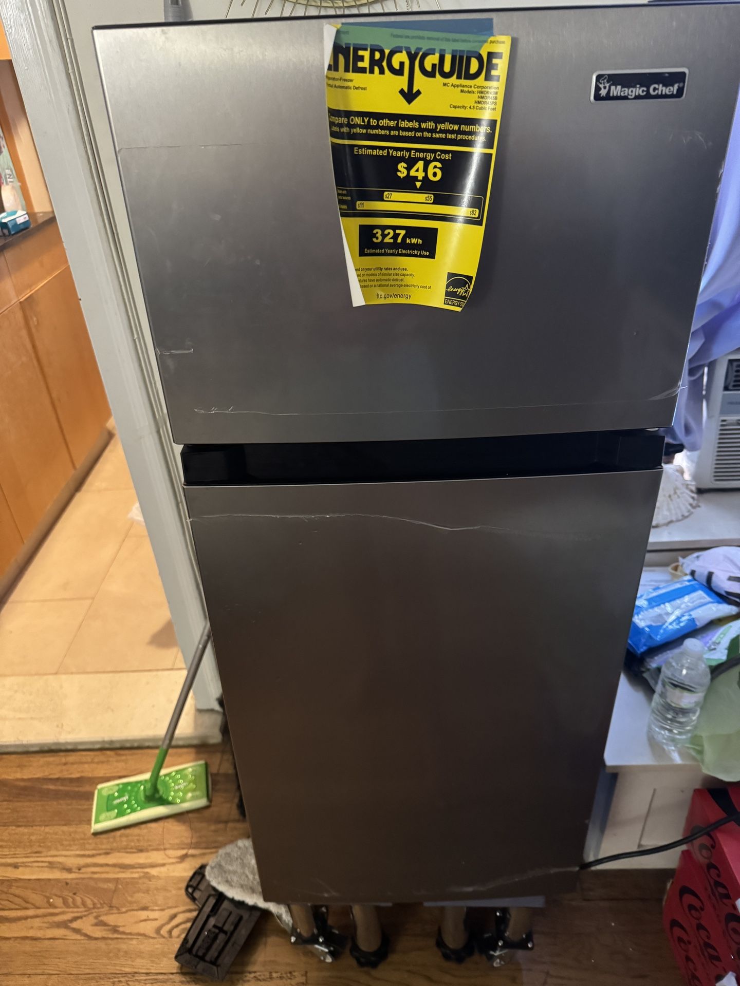 4.5 cu. ft. 2-Door Mini Refrigerator in Platinum Steel with Freezer