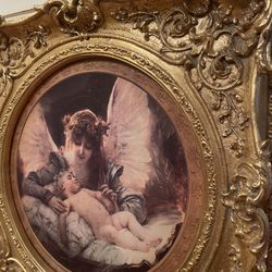 Ornate Replica Painting “The Guardian Angel “