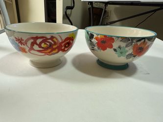 CA. 2 PIONEER WOMAN SOUP/CEREAL LARGE BOWLS. $13.00 FOR BOTH