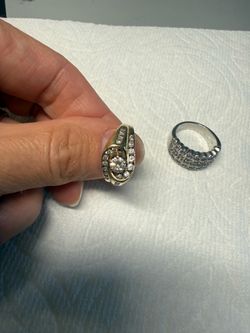Gold 14kt and platinum ring with diamond