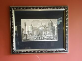 Two Prints of Giovani Battista Piranesi' Rome Etchings Framed