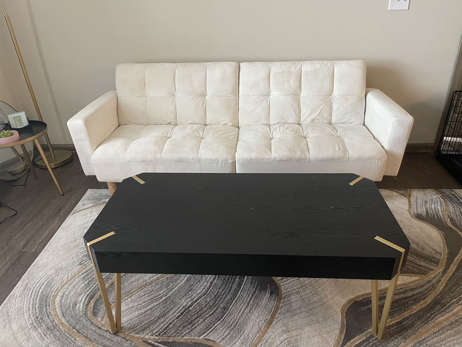 Black Faux Wood Coffee Table