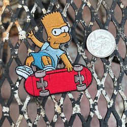 Vintage Bart Simpson Patch Skateboard