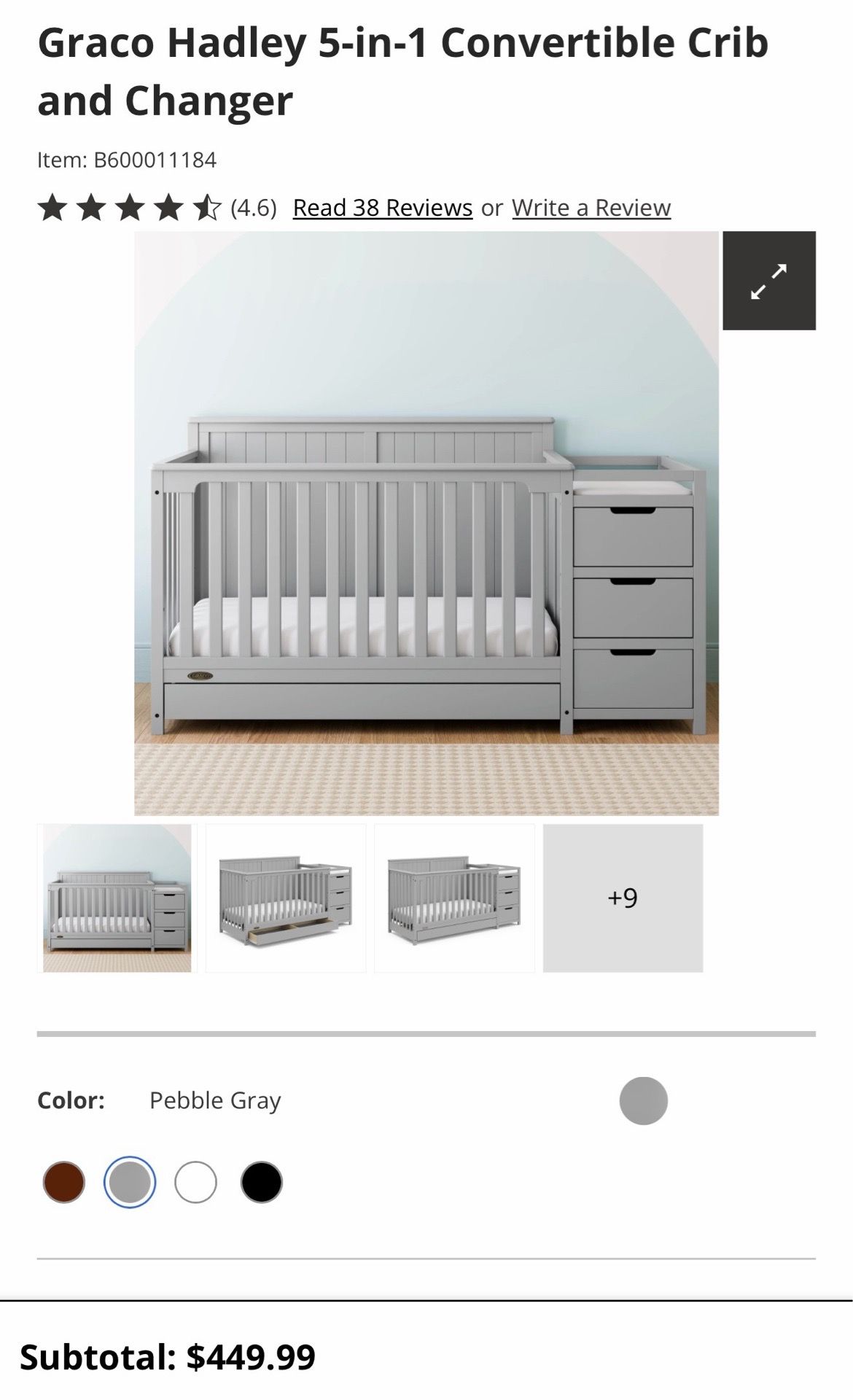 Graco covertible crib