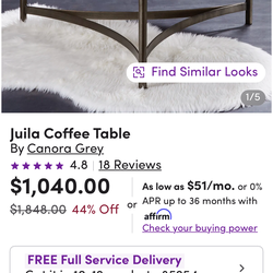 Concrete coffee table