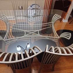 Glass Table With 6 Chairs