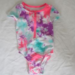 New Girls 2T Multi Color Tie Dyed Swimsuit 