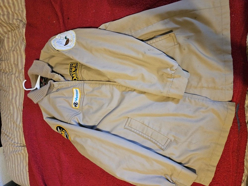 Vintage Sears Sherpa Lined Work Jacket w/ Fishing Club Patches – Size []
