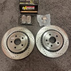Power Stop rear brake rotor and pads for 16-24 SS Camaro 