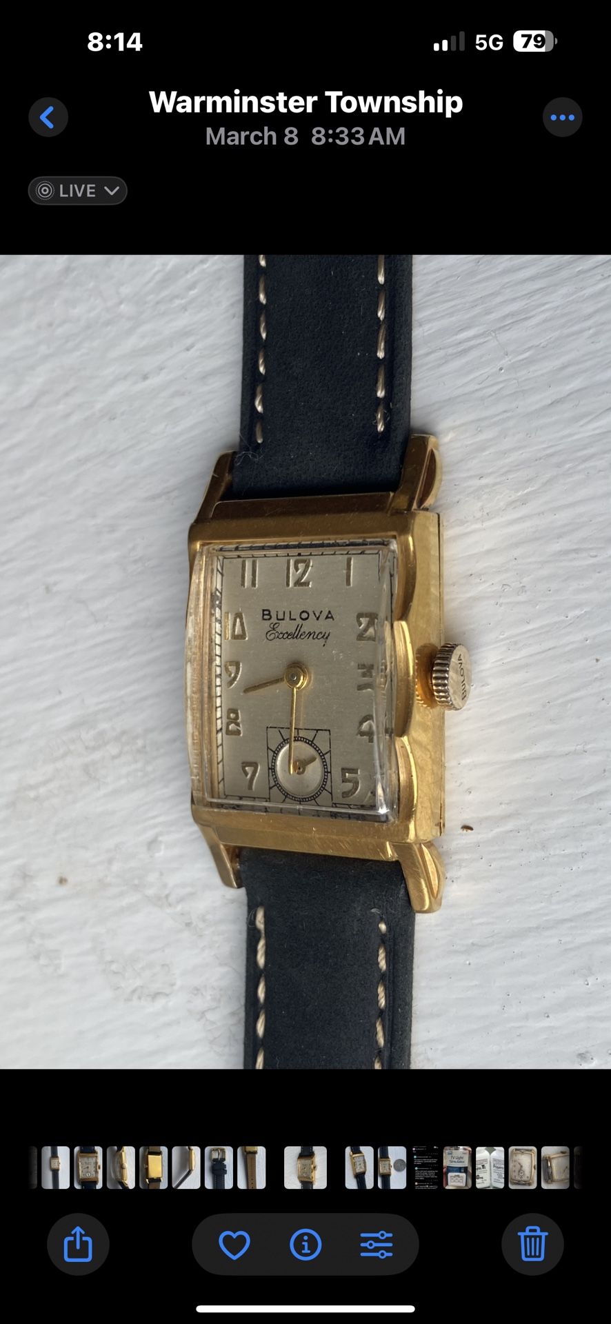Vintage 18K Gold plated Bulova Watch