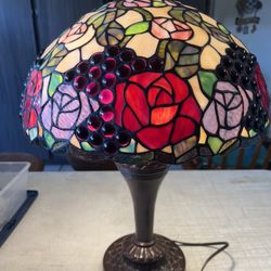 Vintage Stained Glass, Heavy Lamp