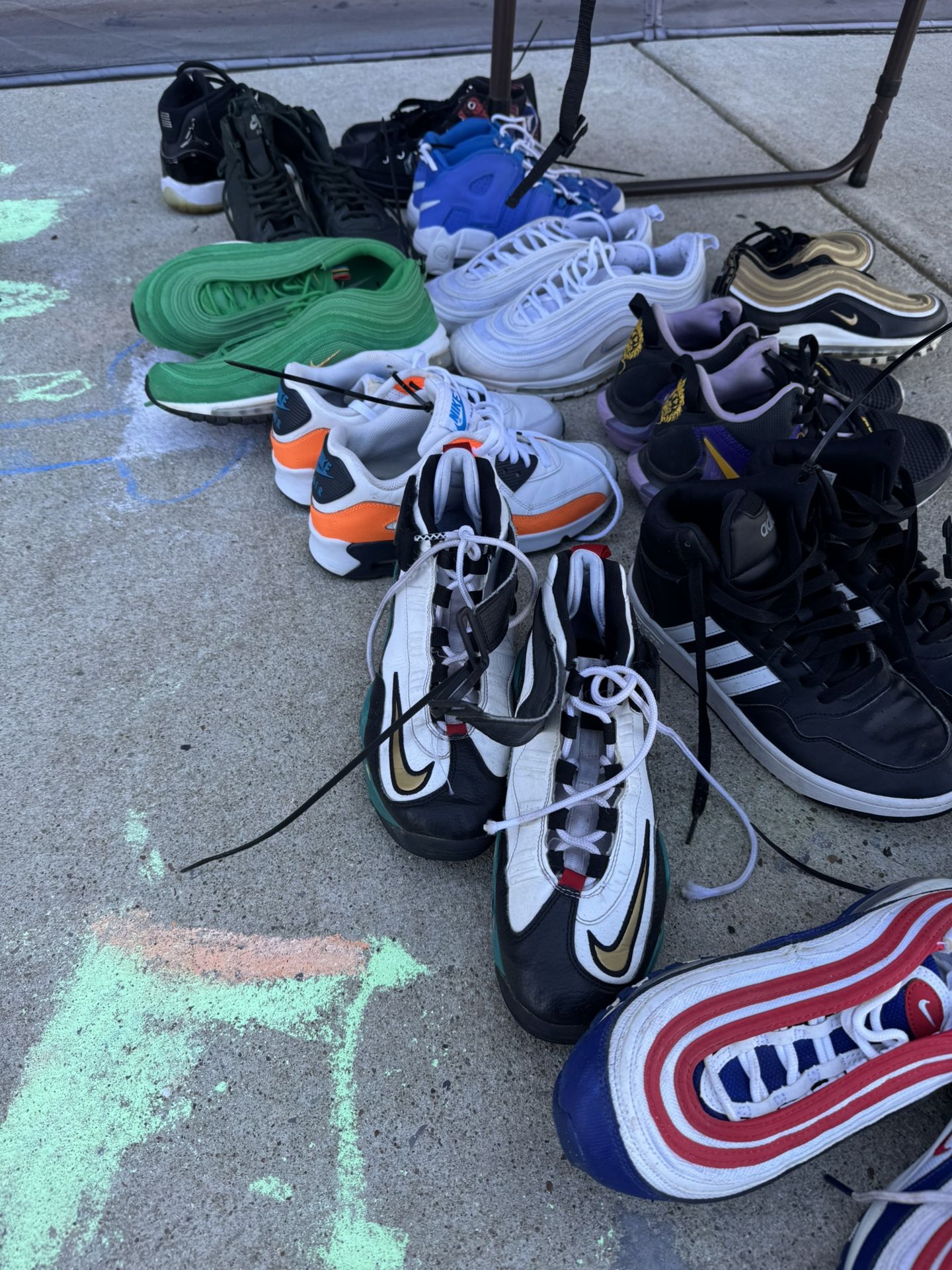 Kids And Adult Shoes Different Sizes