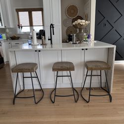 3 Counter or Bar Stools, 24” Seat Height