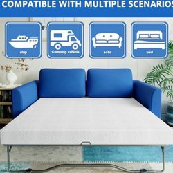 Brand New Rhyme Source 4.5 Inch Cold Gel Memory Foam Mattress for Sleeper Sofa and Couch Beds - Queen Size CertiPUR-US Certified (Sofa Not Included)