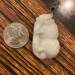 Pixiu Jade Pendant (purple and fresh green)