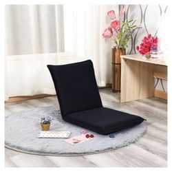 Gymax Adjustable 6-Position Floor Chair Folding Lazy Man Sofa Chair Multiangle Black