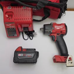 Milwaukee M18 FUEL GEN-2 18V Lithium-Ion Brushless Cordless Mid Torque 1/2 in. Impact Wrench F Ring w/5.0Ah Starter Kit And Bag Brand New 