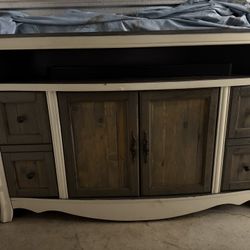 Entertainment Center - Brown & Beige