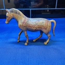 Beautiful Solid Brass Etched Horse, Made In India 
