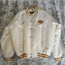 White Lakers Bubble Jacket Size L