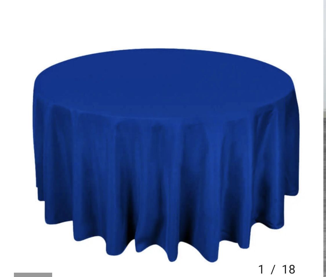 Round Royal Blue Table Cloths New I Have 6 $7 Each