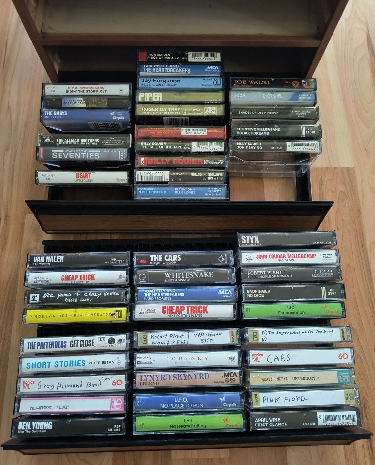 Collection of Rock music - CD's and Cassette Tapes
