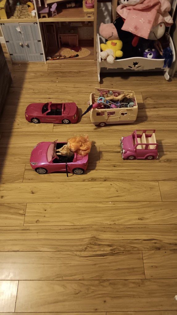 Barbie Cars, Cribs, Clothing, Lots Of  dolls Amd Accessories 