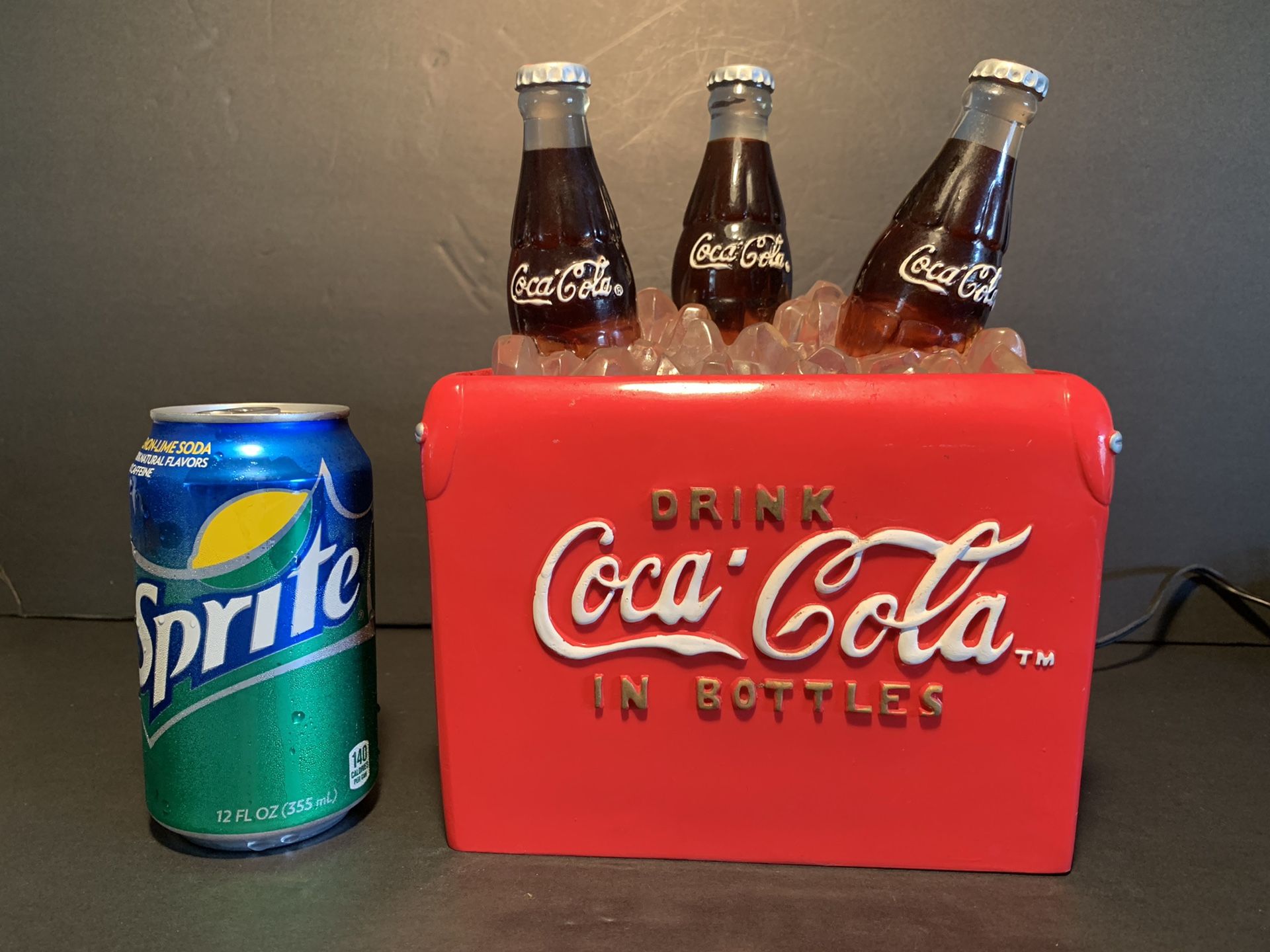 COCA-COLA Authentic Vintage 3-Bottle Lighted Cooler Water Fountain