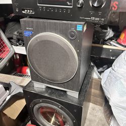 Powered Subwoofers And Stereo Receiver 