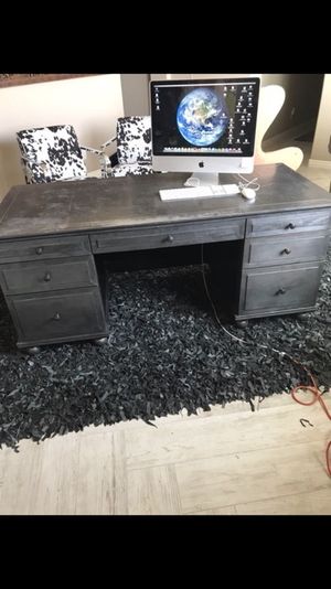 Large Restoration Hardware Metal Wrapped Desk Industrial For Restoration Hardware Metal Wrapped Desk