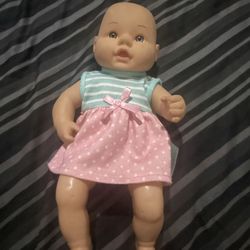 Vintage 2002 CITITOY Baby Doll Blue Eyes With Dress 12”