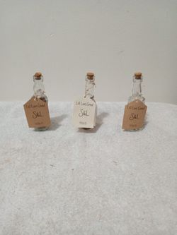 Three S&L Let Love Grow 9.26.15 Miniature Bottles With spices In Excellent Condition 