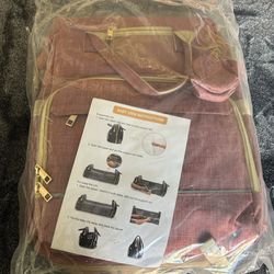 Diaper Bag Backpack Baby Bag, Waterproof Large Multifunctional-Organizer Bag Baby Essentials Mommy Bag USB Port (Pink)