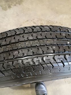 Used Travelstar EcoPath ST225/75R15 Trailer Tire on Rim – ~5/32" Tread