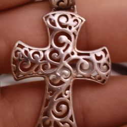 Cross Pendant - Vintage Sterling Silver 