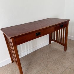 wood desk with drawers