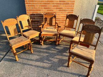 Set of 6 Jacobean dining chairs