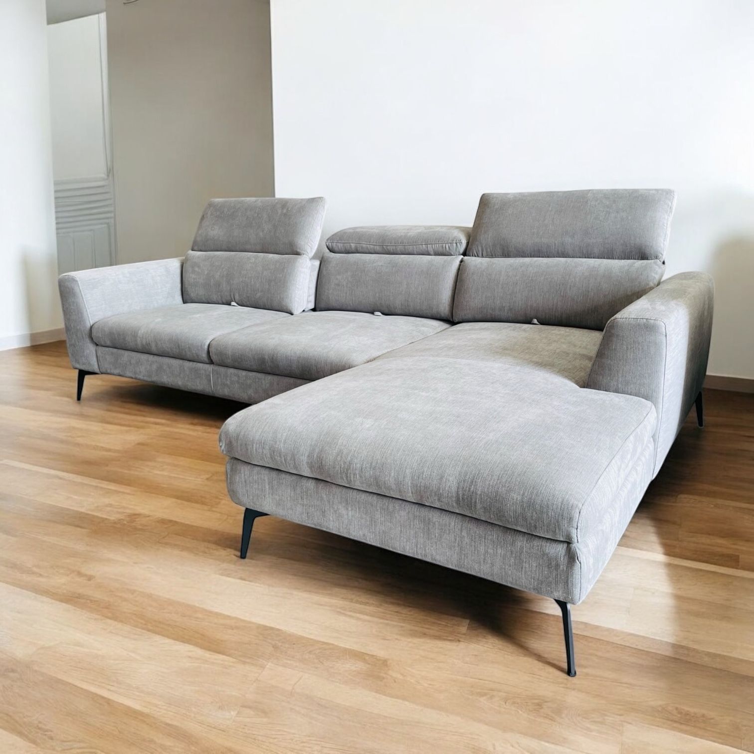 π· OUTLET | BRAND NEW Modern Sectional Sofa L-Shape with Adjustable back and headrests, Grayπ₯ FINANCE