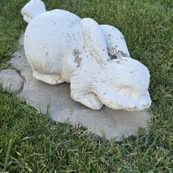 Vintage Chippy Cement Rabbit Yard Art