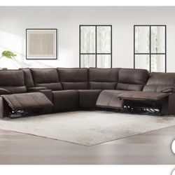 Costco - Brower Fabric Power Reclining Sectional with Power Headrests