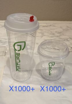 Clear Plastic Cups with Strawless Sip Lids Disposable Round Bottom Togo Cups for Smoothie boba tea