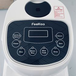 FEEKAA Small Rice Cooker for 2 Cups (Uncooked), Mini Small Rice Cooker for 4 Cups (Cooked), 6 in 1 Portable Slow Cooker, Travel Rice Cooker, Soup Make