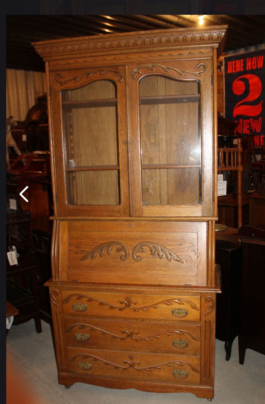 Antique Secretary With Bookcase