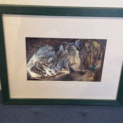 BRYAN JOWERS 1994 Incredible Signed Lithograph Print "Dragon's Lair" Disney Art