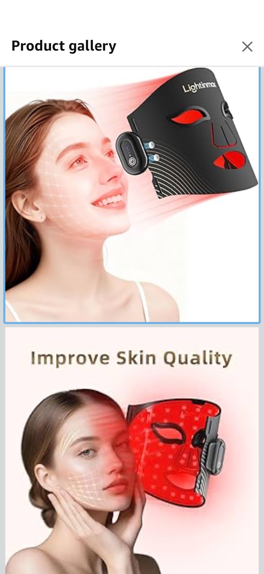 Red Light Therapy Mask for Face- Cordless 4 Modes LED Red Light Face Mask with 2 Rechargeable Controllers, Glow Time Red Light Therapy Mask for Anti-F