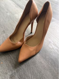 PrettyLittleThing Nude Pointed Toe Heels