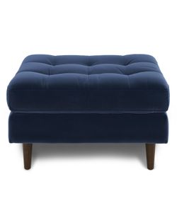 ARTICLE Sven 30” Velvet Ottoman – Plush Cascadia Blue