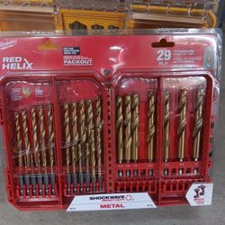 Milwaukee RED HELIX  Titanium Drill Bit Set.  29 Pieces.