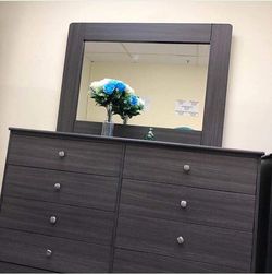 Compressed Wood Dresser and Mirror