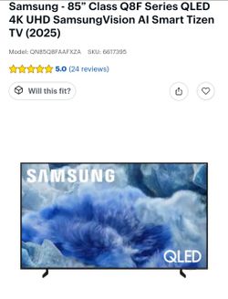 SAMSUNG 85" QLED Q8F SMART TV 4K HDR VISION AI  FANTASTIC PICTURE QUALITY GUARANTEED 🖥🔥💯🖥🔥💯